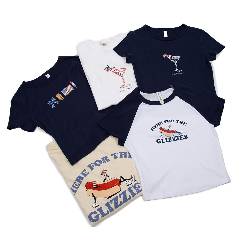 Hot Dog & Martini Baby Tee-T-Shirts-It Girl-Barstool Sports