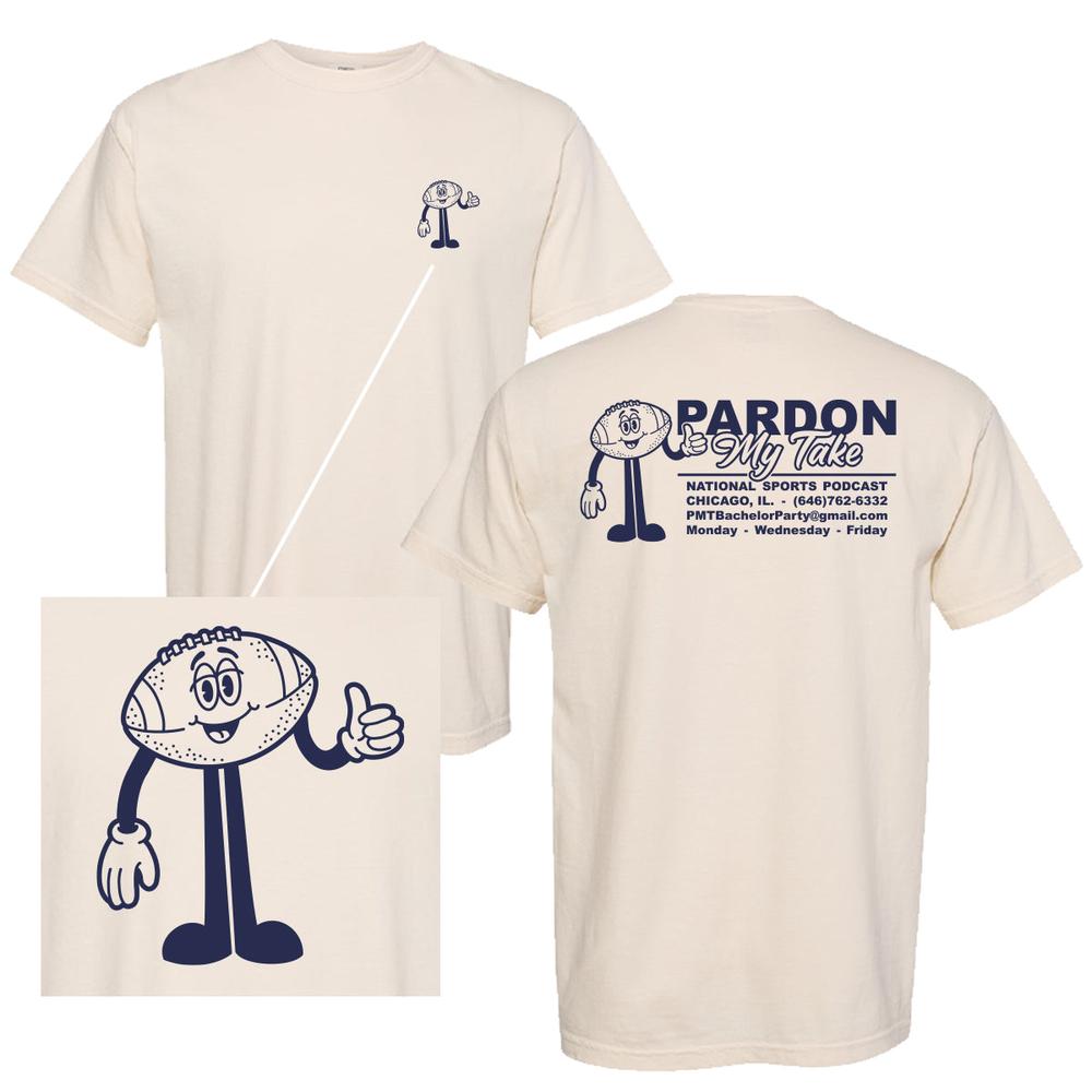 Pardon My Take Football Tee-T-Shirts-Pardon My Take-Ivory-S-Barstool Sports