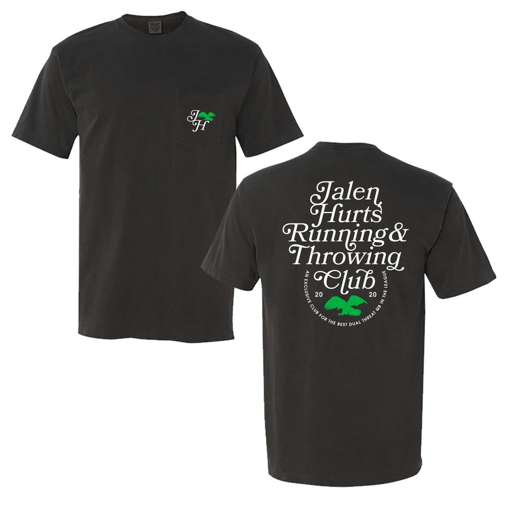 Jalen Hurts R & T Club Pocket Tee-T-Shirts-Barstool Sports-Black-S-Barstool Sports