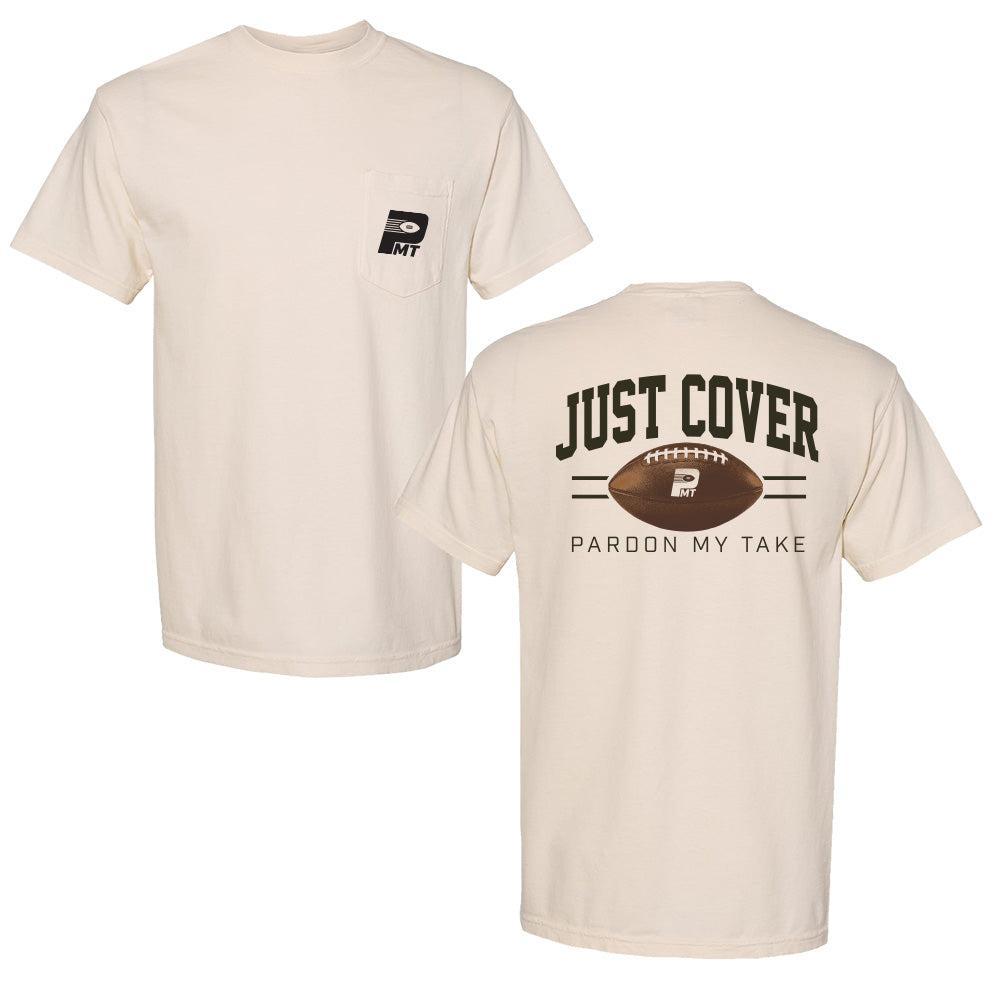Just Cover Football Pocket Tee-T-Shirts-Pardon My Take-Ivory-S-Barstool Sports