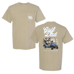 Golf Dad Golf Cart Pocket Tee-T-Shirts-Fore Play-Tan-S-Barstool Sports
