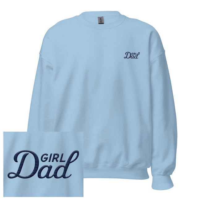 Girl Dad Embroidered Crewneck-Crewnecks-Bussin With The Boys-Light Blue-S-Barstool Sports