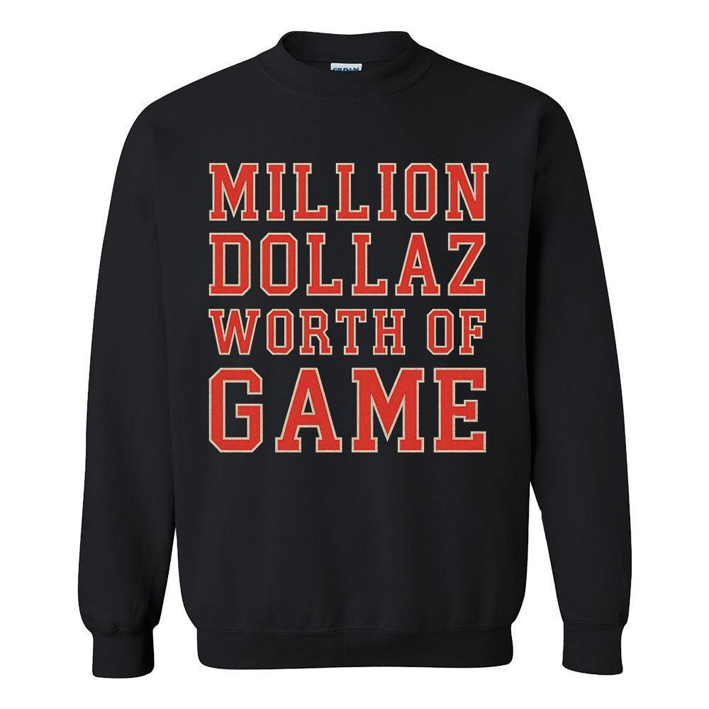 MDWOG Text Crewneck-Crewnecks-Million Dollaz Worth of Game-Black-S-Barstool Sports