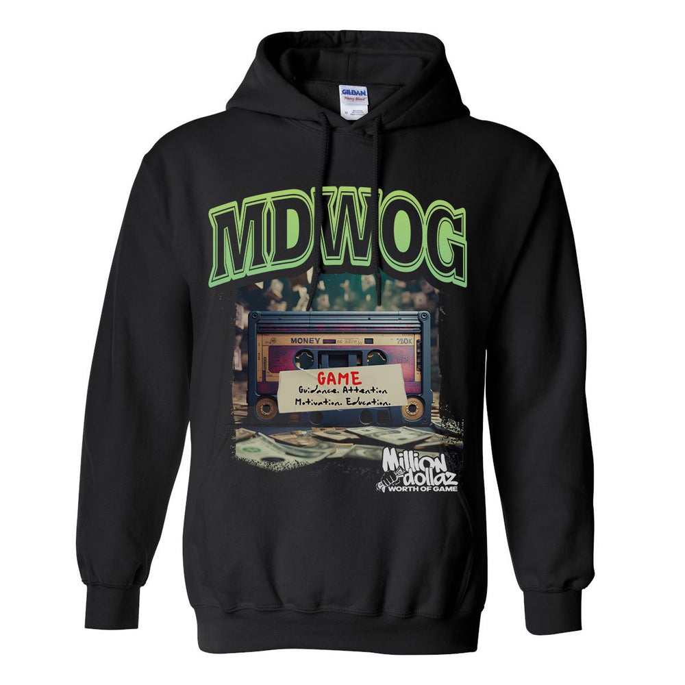MDWOG Cassette Hoodie-Hoodies & Sweatshirts-Million Dollaz Worth of Game-Black-S-Barstool Sports