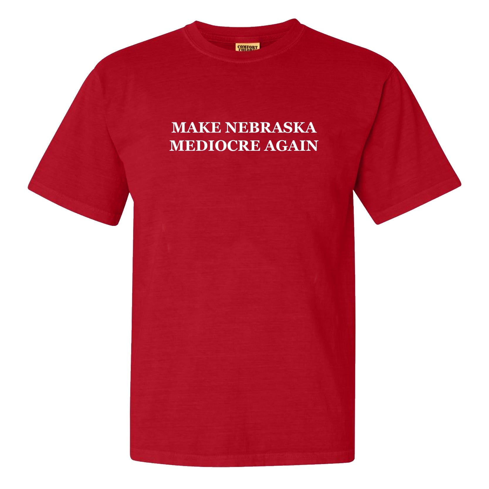 Make Nebraska Mediocre Again Tee-T-Shirts-Barstool Sports-Red-S-Barstool Sports