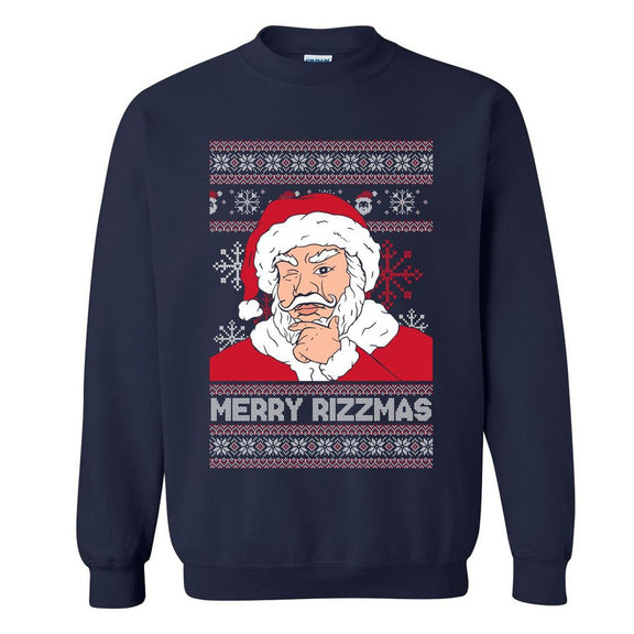 Merry Rizzmas Ugly Sweater-Ugly Sweaters-Barstool U-Navy-S-Barstool Sports