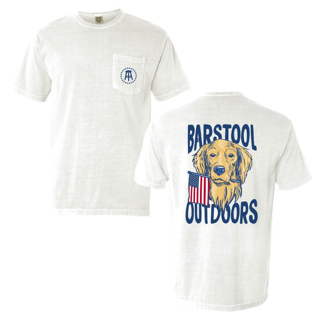 Barstool Outdoors Dog USA Pocket Tee-T-Shirts-Barstool Outdoors-White-S-Barstool Sports