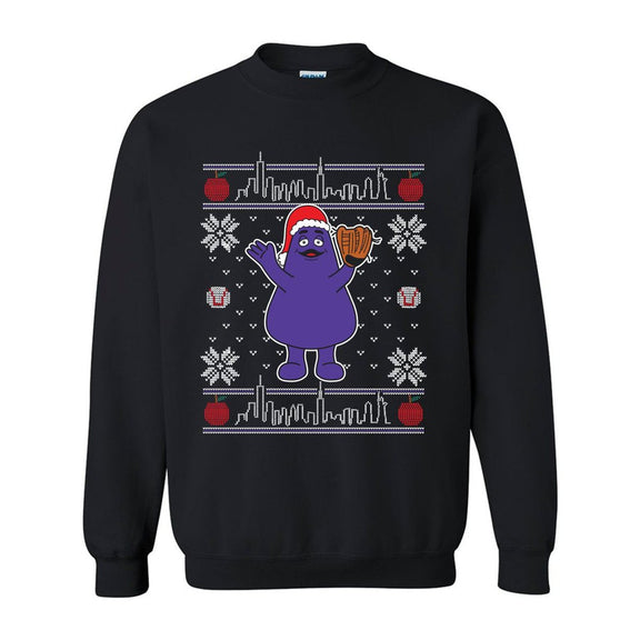 Grimace Ugly Sweater-Ugly Sweaters-We Gotta Believe-Black-S-Barstool Sports