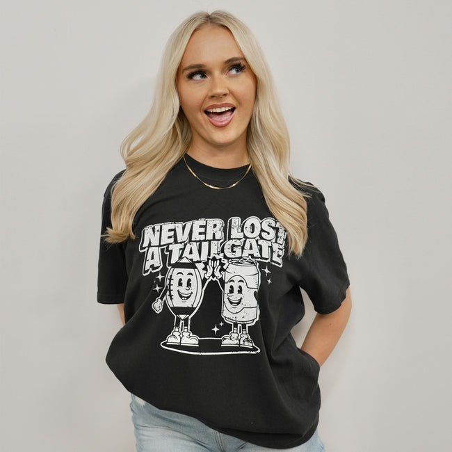 Never Lost A Tailgate Graphic Tee-T-Shirts-It Girl-Barstool Sports