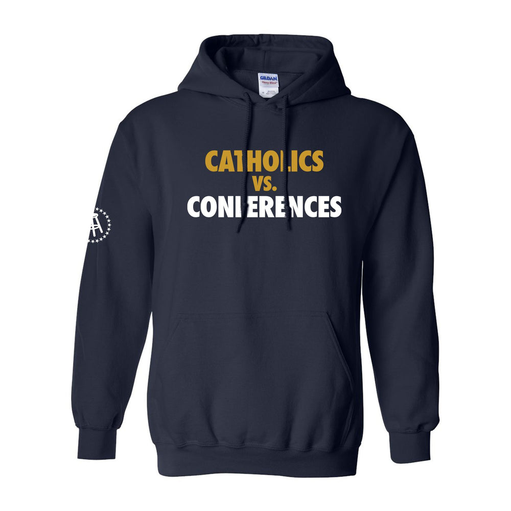 Catholics vs Conferences Hoodie-Hoodies & Sweatshirts-Barstool U-Navy-S-Barstool Sports