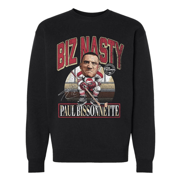 Spittin Chiclets x NHL Alumni Association Biz Nasty Crewneck-Crewnecks-Spittin Chiclets-Black-S-Barstool Sports