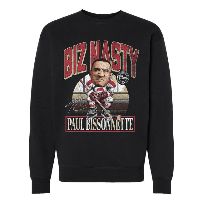 Spittin Chiclets x NHL Alumni Association Biz Nasty Crewneck-Crewnecks-Spittin Chiclets-Black-S-Barstool Sports