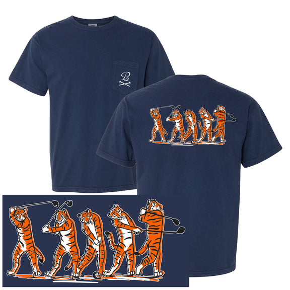 Tiger Swing Pocket Tee-T-Shirts-Fore Play-Navy-S-Barstool Sports