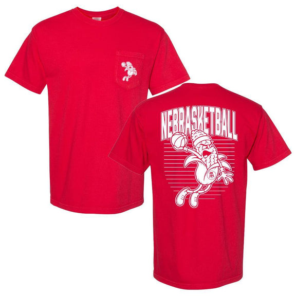 Corn Basketball Pocket Tee-T-Shirts-Barstool U-Red-S-Barstool Sports