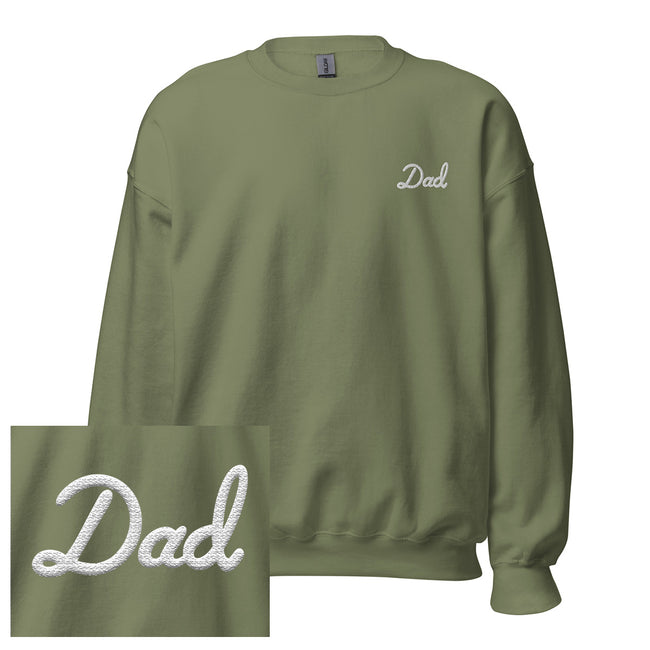 Dad Embroidered Crewneck-Crewnecks-Bussin With The Boys-Olive-S-Barstool Sports