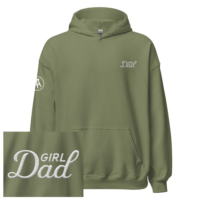 Girl Dad Embroidered Hoodie-Hoodies & Sweatshirts-Bussin With The Boys-Olive-S-Barstool Sports