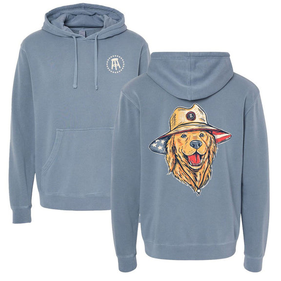 American Dog Pigment Dyed Hoodie-Hoodies & Sweatshirts-Barstool Outdoors-Blue-S-Barstool Sports