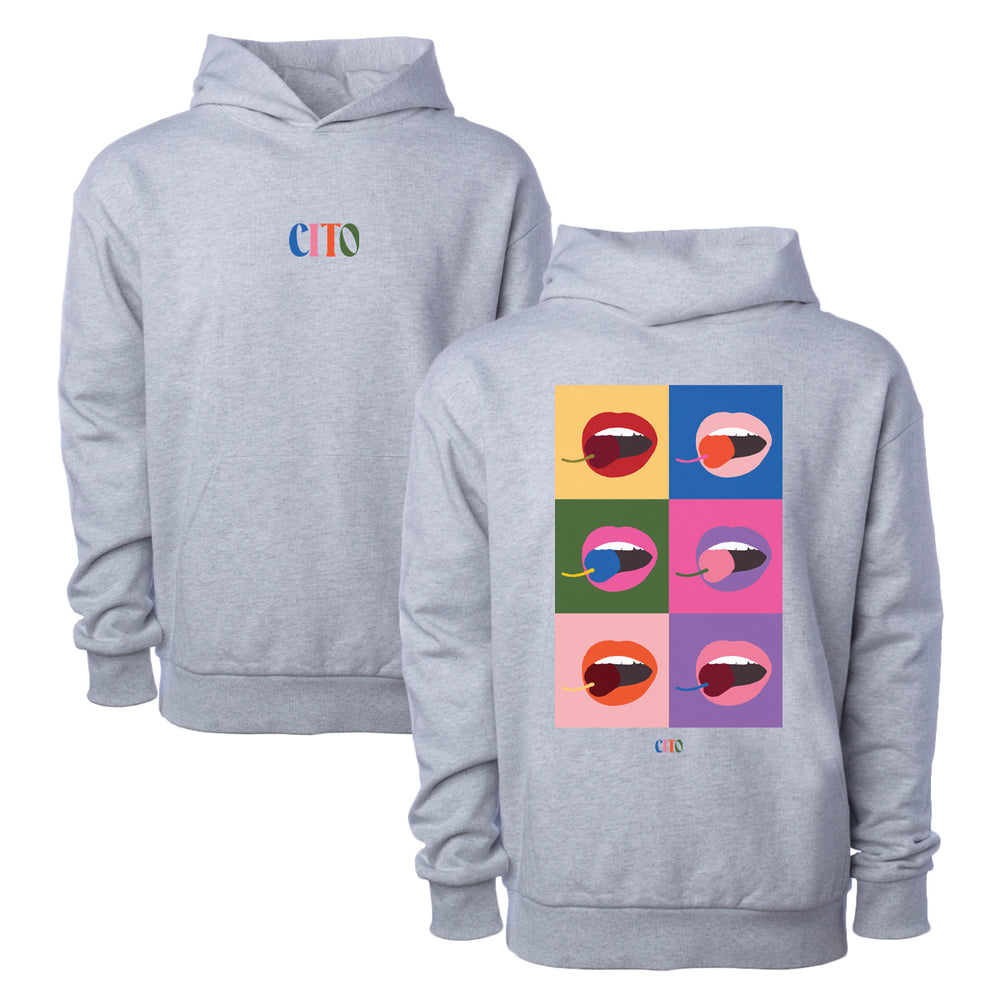 Chicks In The Office Lips Hoodie-Hoodies & Sweatshirts-Chicks in the Office-Grey-S-Barstool Sports