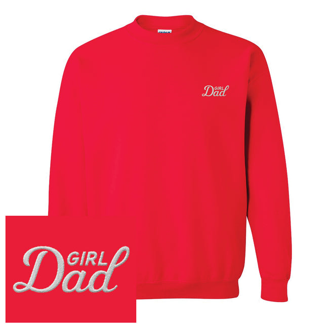 Girl Dad Embroidered Crewneck-Crewnecks-Bussin With The Boys-Red-S-Barstool Sports