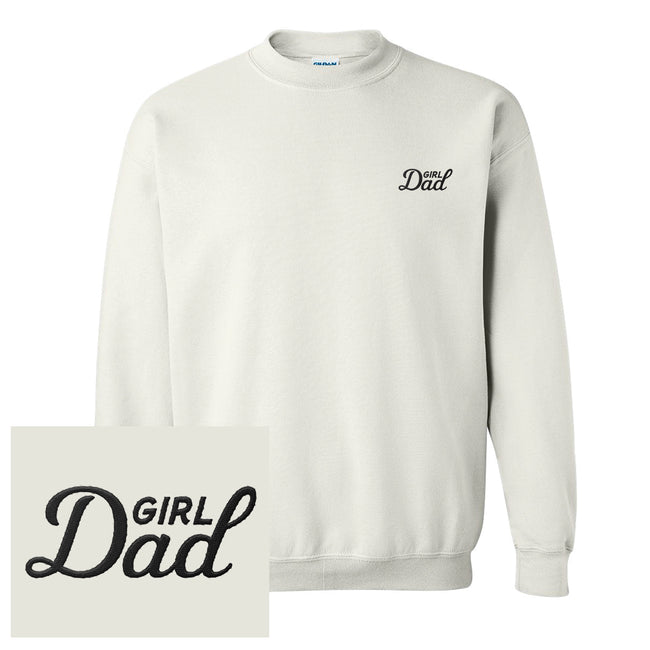 Girl Dad Embroidered Crewneck-Crewnecks-Bussin With The Boys-White-S-Barstool Sports
