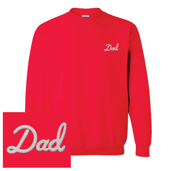Dad Embroidered Crewneck-Crewnecks-Bussin With The Boys-Red-S-Barstool Sports