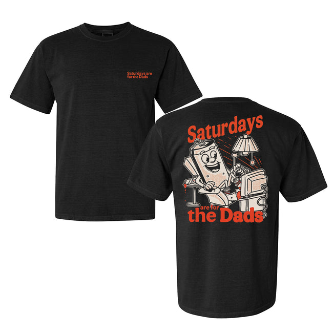 Saturdays Are For The Dads Couch Tee-T-Shirts-SAFTB-Black-S-Barstool Sports