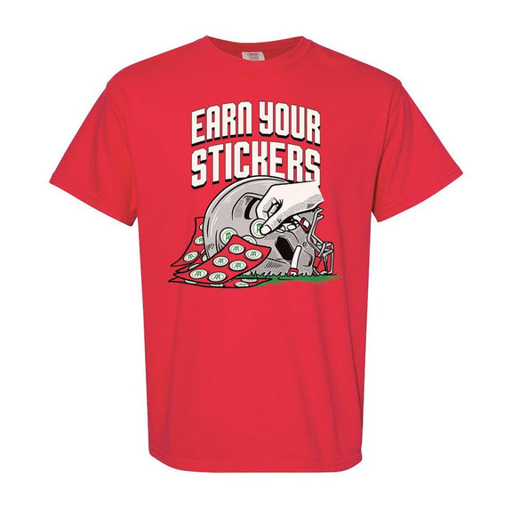 Earn Your Stickers Tee-T-Shirts-Barstool U-Red-S-Barstool Sports