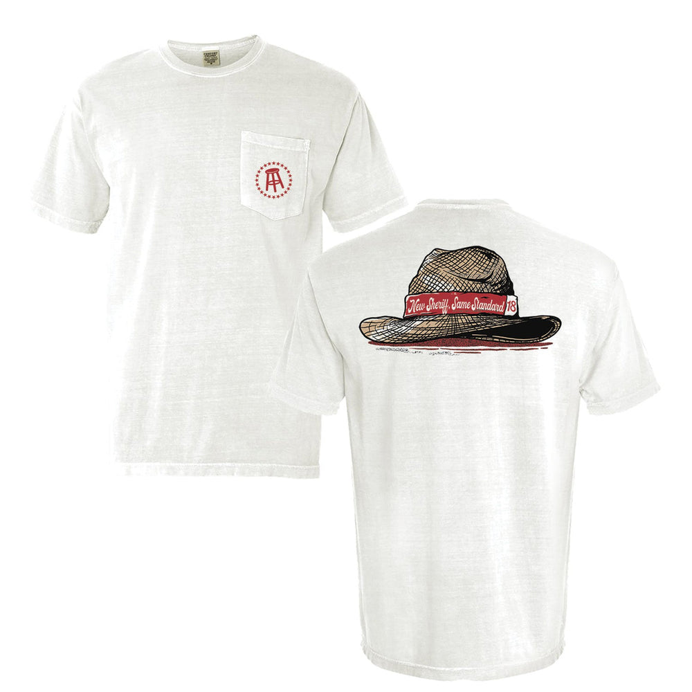 New Sheriff Same Standard Pocket Tee-T-Shirts-Barstool U-White-S-Barstool Sports