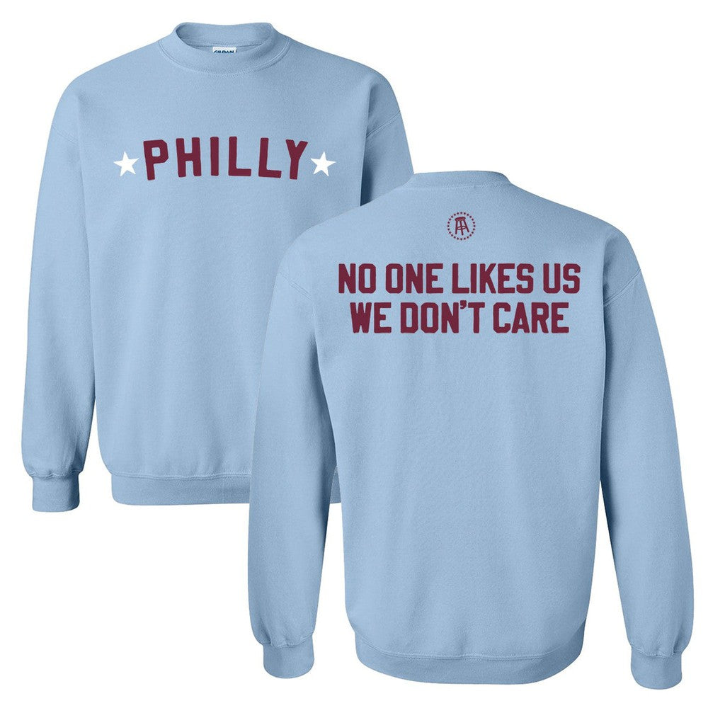 No One Likes Us PHL Crewneck-Crewnecks-Barstool Sports-Light Blue-S-Barstool Sports