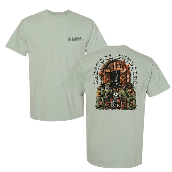 Barstool Outdoors Skeleton Tee-T-Shirts-Barstool Outdoors-Green-S-Barstool Sports