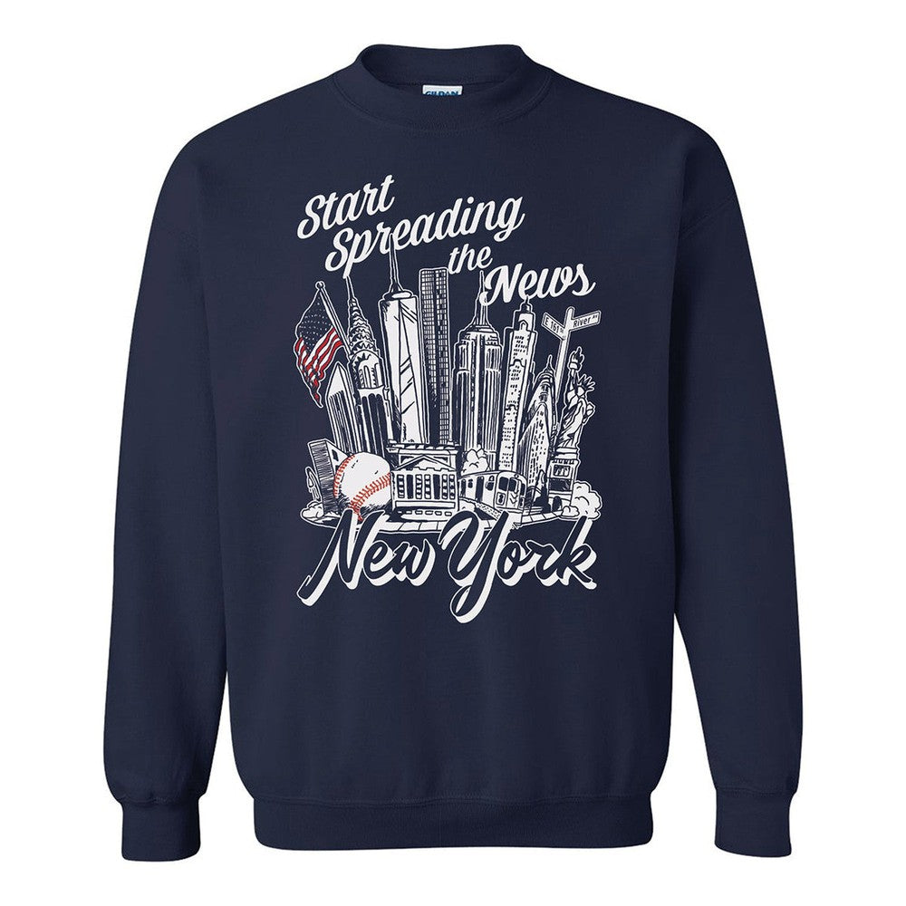 Start Spreading The News Crewneck-Crewnecks-Barstool Sports-Navy-S-Barstool Sports