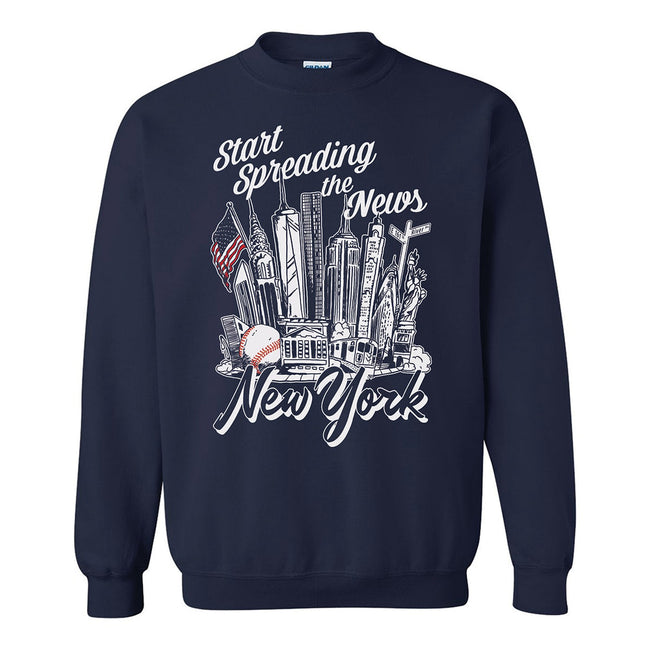 Start Spreading The News Crewneck-Crewnecks-Barstool Sports-Navy-S-Barstool Sports