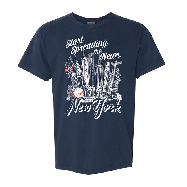 Start Spreading The News Tee-T-Shirts-Barstool Sports-Navy-S-Barstool Sports