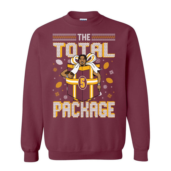 The Total Package Ugly Sweater-Ugly Sweaters-Pardon My Take-Maroon-S-Barstool Sports