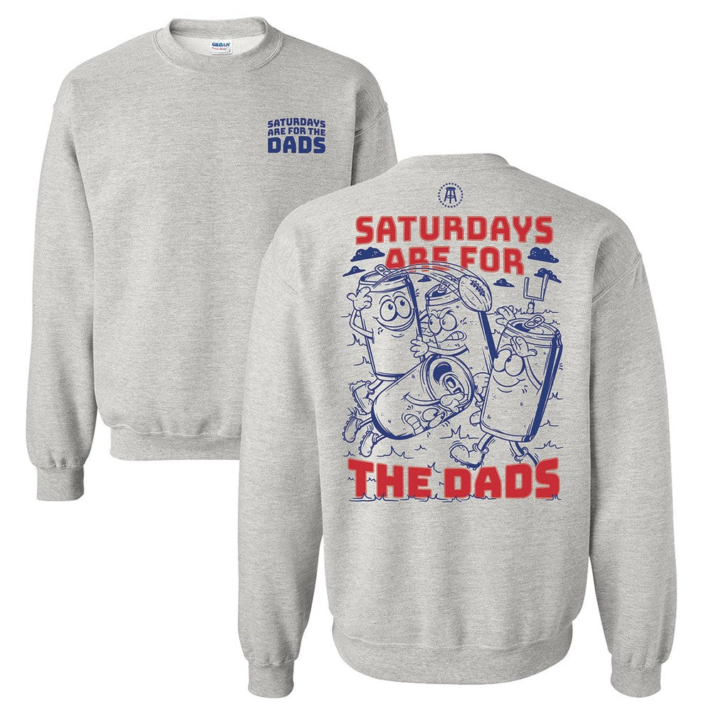 Saturdays Are For The Dads Football Crewneck-Crewnecks-SAFTB-Grey-S-Barstool Sports