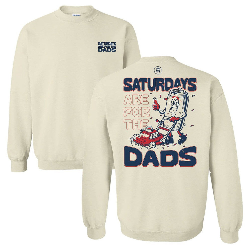 Saturdays Are For The Dads Mow Crewneck-Crewnecks-SAFTB-Sand-S-Barstool Sports