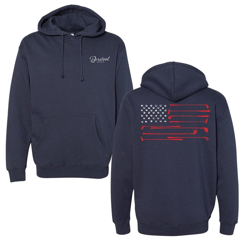 Barstool Golf Flag Hoodie-Hoodies & Sweatshirts-Fore Play-Navy-S-Barstool Sports