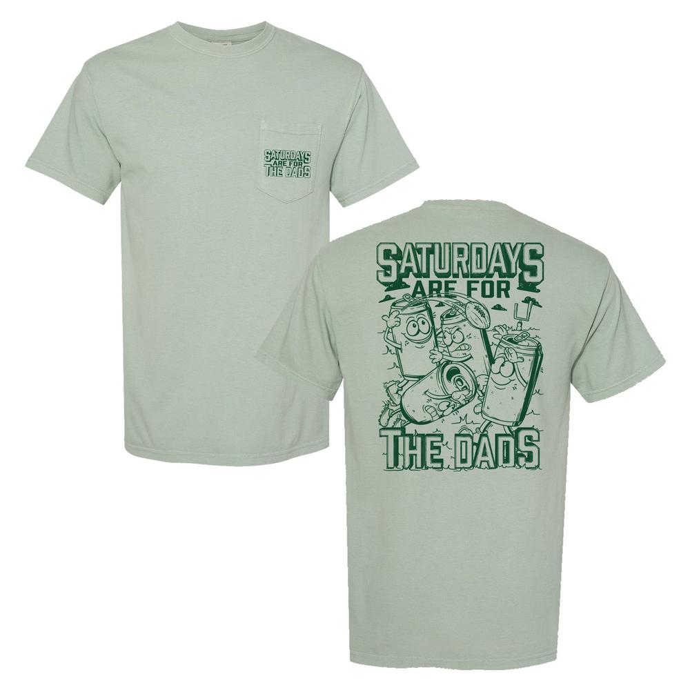 Saturdays Are For The Dads Football Pocket Tee-T-Shirts-SAFTB-Green-S-Barstool Sports
