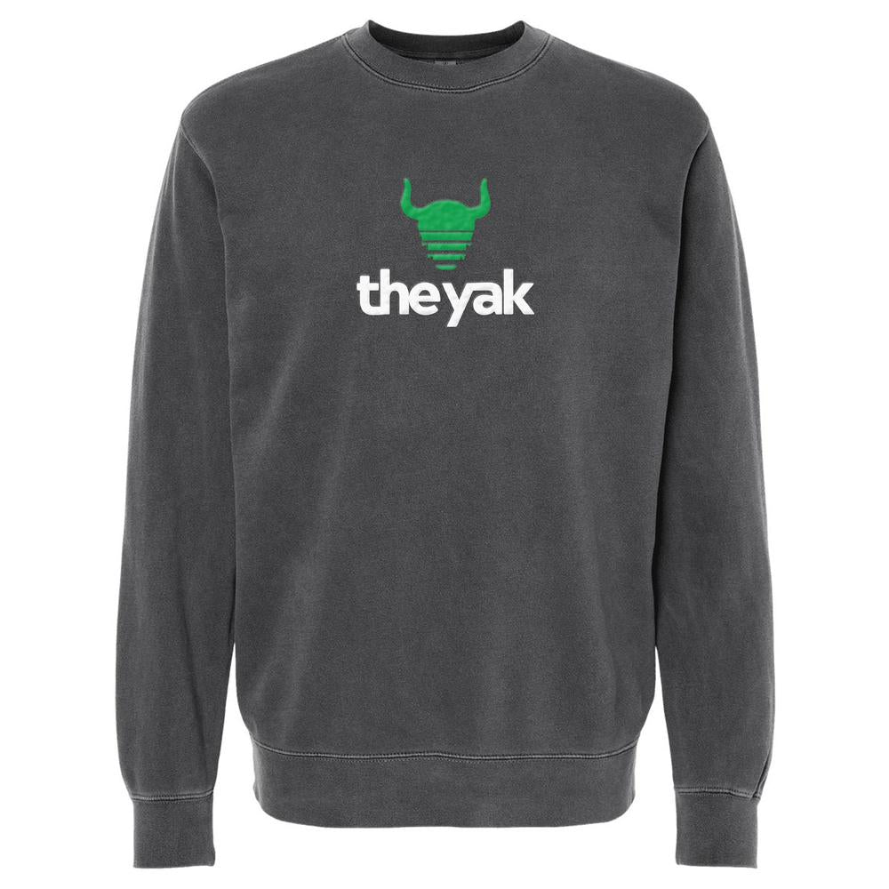 The YAK Puff Print Pigment Dyed Crewneck - The Yak Merchandise