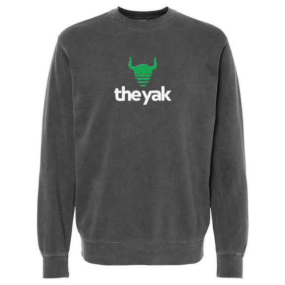 The YAK Puff Print Pigment Dyed Crewneck-Crewnecks-The Yak-Barstool Sports