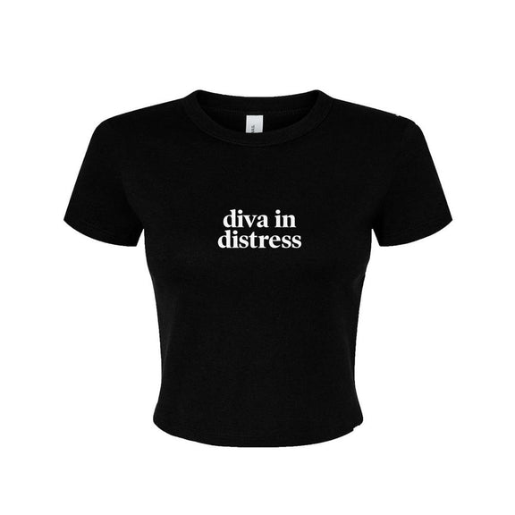 Diva in Distress Baby Tee-T-Shirts-Brianna-Barstool Sports