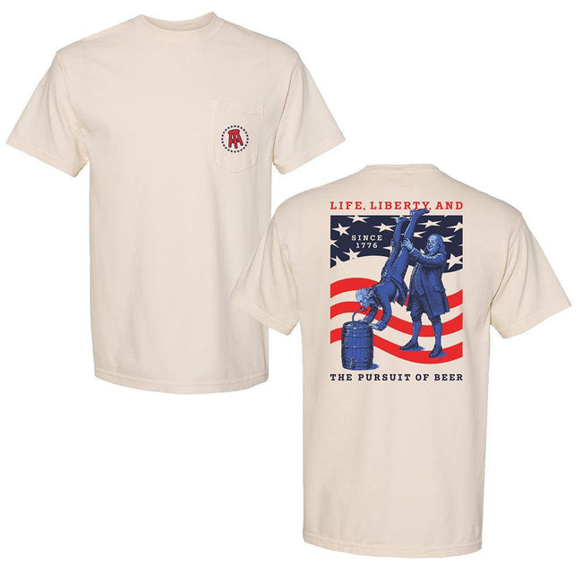 The Pursuit of Beer Pocket Tee-T-Shirts-Barstool Sports-Ivory-S-Barstool Sports