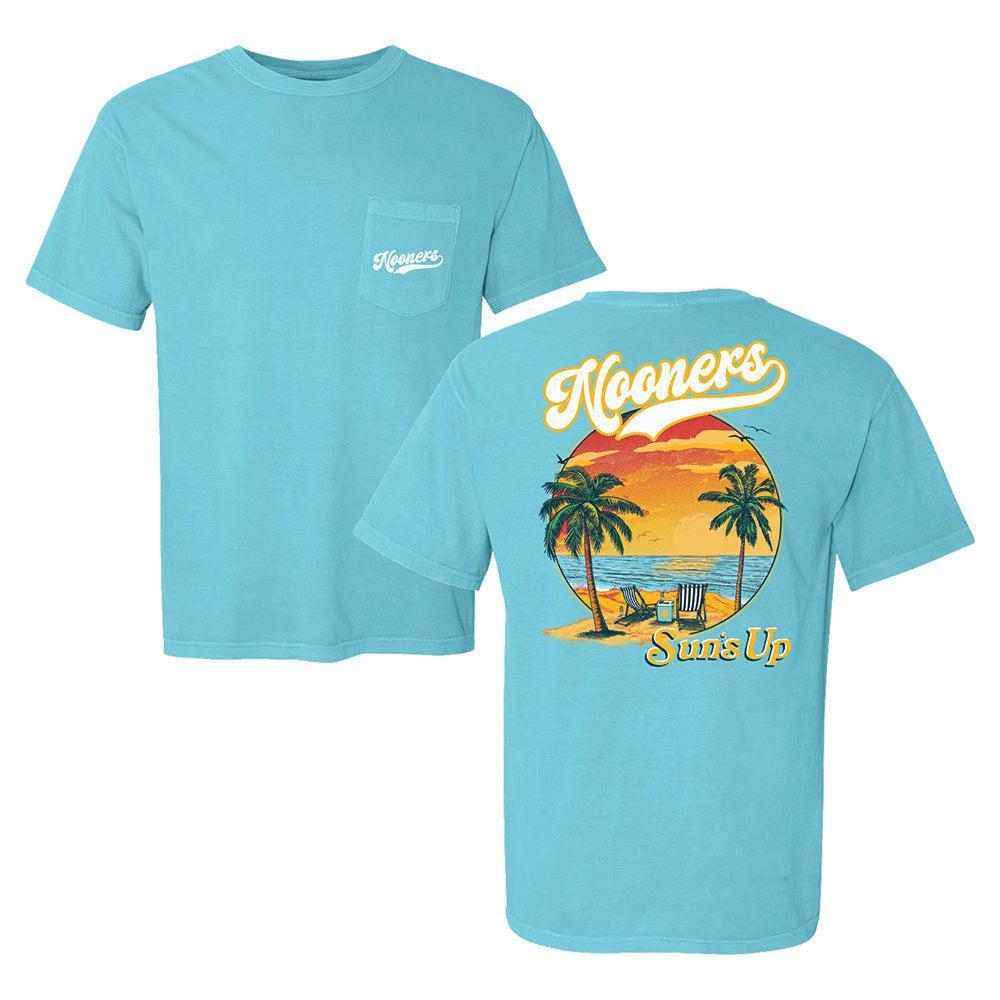 Nooners Sunset Pocket Tee-T-Shirts-Nooners-Turquoise-S-Barstool Sports
