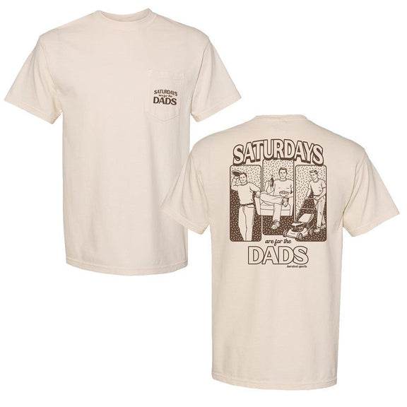 Saturdays Are For The Dads Weekend Pocket Tee-T-Shirts-SAFTB-Ivory-S-Barstool Sports
