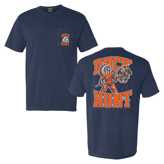 Chief Duck Hunt Pocket Tee-T-Shirts-Barstool U-Navy-S-Barstool Sports