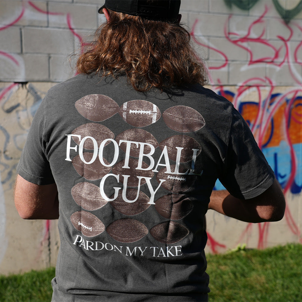 Football Guy Graphic Pocket Tee-T-Shirts-Pardon My Take-Barstool Sports