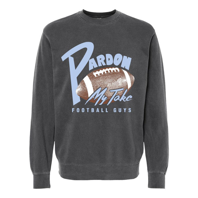 Pardon My Take Football Crewneck-Crewnecks-Pardon My Take-Charcoal-S-Barstool Sports