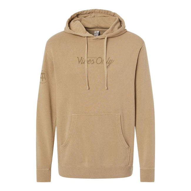 Positive Vibes Only Embroidered Premium Hoodie-Hoodies & Sweatshirts-Barstool Sports-Tan-S-Barstool Sports