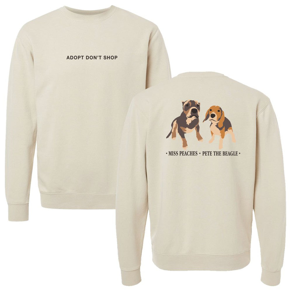 Miss Peaches & Pete The Beagle Crewneck-Crewnecks-Barstool Sports-Ivory-S-Barstool Sports