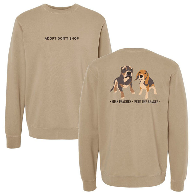 Miss Peaches & Pete The Beagle Crewneck-Crewnecks-Barstool Sports-Tan-S-Barstool Sports